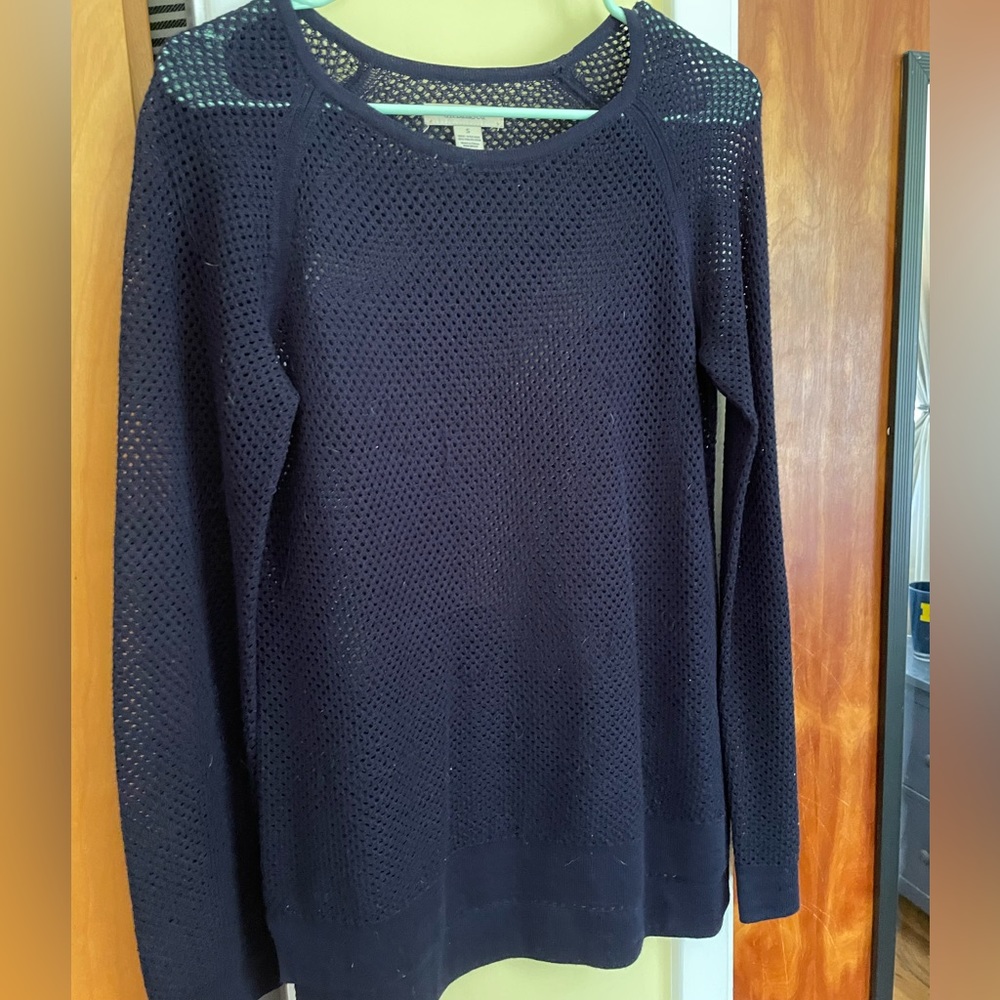 Navy open knit sweater